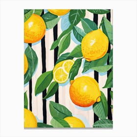 Lemons Fruit Summer Illustration 3 Canvas Print