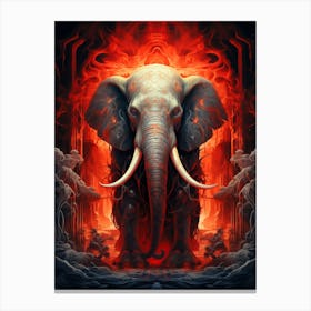 Elephant In Flames Canvas Print