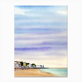 Southend On Sea Beach 2, Essex Watercolour Canvas Print