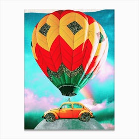 Beetle Surreal Vintage Collage Colourful Canvas Print