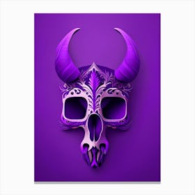 Animal Skull Purple 1 Mexican Canvas Print