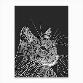Manx Cat Minimalist Illustration 2 Canvas Print