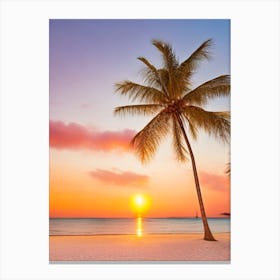 Sunset on a Tropical Beach Canvas Print