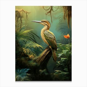 Radiant Rainforest: Sunbittern Bird Poster Canvas Print