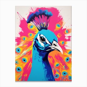 Andy Warhol Style Bird Peacock 1 Canvas Print