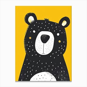 Yellow Black Bear 4 Canvas Print