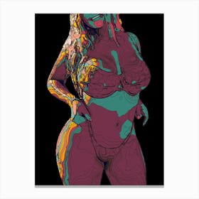 Abstract Geometric Sexy Girl (49) Canvas Print