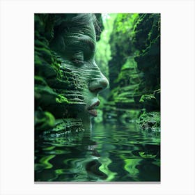 Woman'S Face In The Water Canvas Print