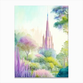 Bok Tower Gardens, 2, Usa Pastel Watercolour Canvas Print