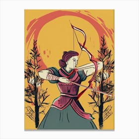 Female Samurai Onna Musha Illustration 7 Canvas Print