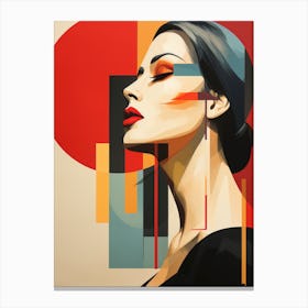 Beautiful woman - Abstract minimalist image in Bauhaus 4 Canvas Print