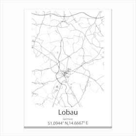 Lobau,Germany Minimalist Map Canvas Print