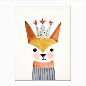 Little Fox 1 Wearing A Crown Canvas Print
