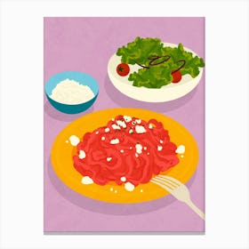 Beetroot Pasta Still Life Canvas Print