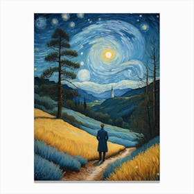 A Man Stands In The Wilderness Vincent Van Gogh Painting (29) Canvas Print