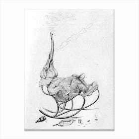 Elephant On Rocking Chair, Auguste Vimar Canvas Print