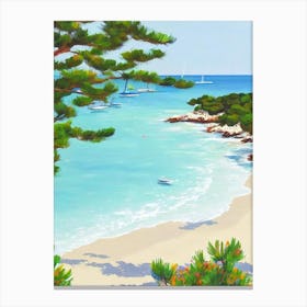 Voutoumi Beach, Antipaxos, Greece Contemporary Illustration 2  Canvas Print