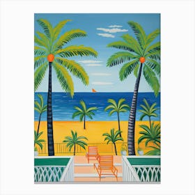 Miami Beach, Florida, Matisse And Rousseau Style 5 Canvas Print
