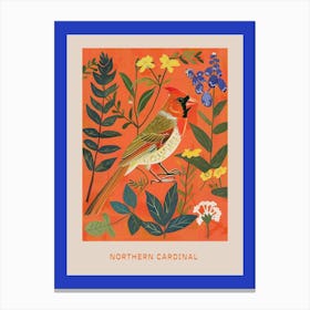 Spring Birds Poster Northern Cardinal 2 Canvas Print