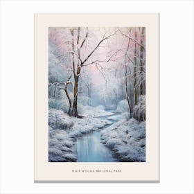 Dreamy Winter National Park Poster  Muir Woods National Park United States 4 Canvas Print