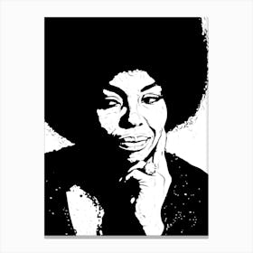 Roberta Flack Beauty Black In White Canvas Print