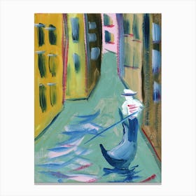 Venice painting italy acrylic gondola gondolier hand painted artwork vertical Canvas Print