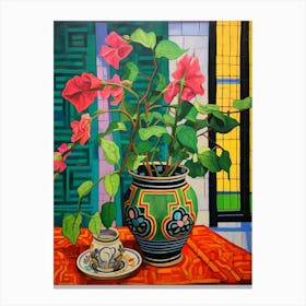 Flowers In A Vase Still Life Painting Bougainvillea 1 Canvas Print
