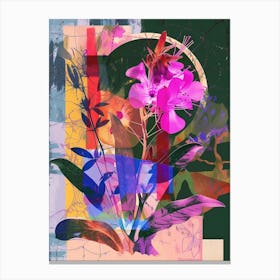 Phlox 4 Neon Flower Collage Canvas Print