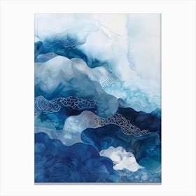 'Blue Waves' 3 Canvas Print