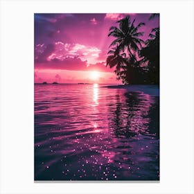 purple Sunset On The Beach Canvas Print