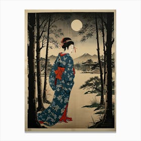 Geisha In The Woods Canvas Print