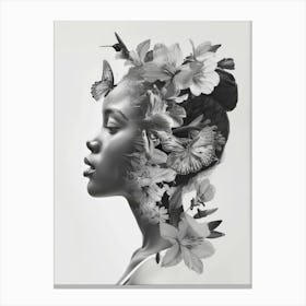 Woman With Flowers In Her Hair 4 Canvas Print