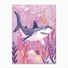Purple Mako Shark Illustration 1 Canvas Print
