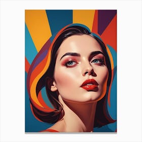 Woman Portrait In The Style Of Pop Art (40) Canvas Print