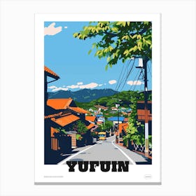 Yufuin Japan Colourful Travel Poster Canvas Print