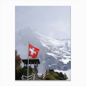 Swiss Flag In Switzerland Canvas Print