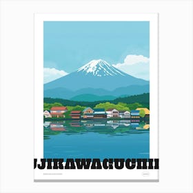 Fujikawaguchiko Japan Colourful Travel Poster Canvas Print