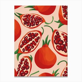 Pomegranate Fruit Pattern 3 Canvas Print