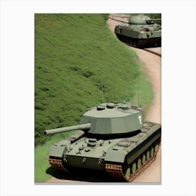 Two Tanks On A Road Canvas Print