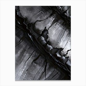 Abstract Black And White Painting 5 Canvas Print