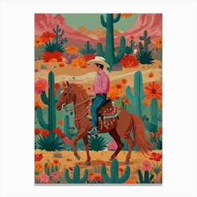 Cowboy In The Desert 8 Canvas Print