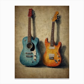 Two Electric Guitars Canvas Print