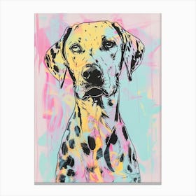 Dalmation Dog Pastel Line Illustration 1 Canvas Print