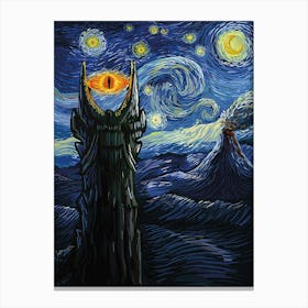 Lord Of The Rings Vincent Van Gogh Starry Night Canvas Print
