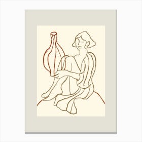 Woman Holding Vase Canvas Print