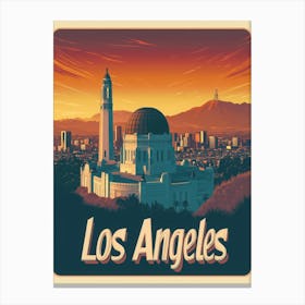 Aihrgdesign A Retro Travel Poster For Los Angeles Featuring T 1e540f4b B59e 49e2 A4da 63af903caddc 3 Canvas Print