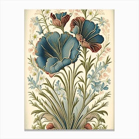 Flax3 Floral Botanical Vintage Poster Flower Canvas Print