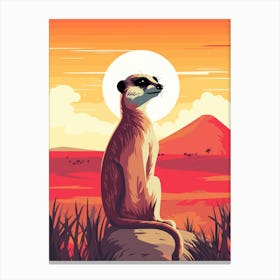Meerkat in Savana 3 Canvas Print