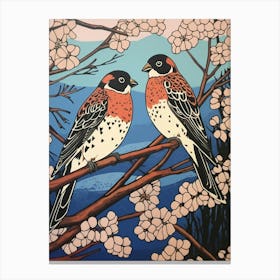 Art Nouveau Birds Poster American Kestrel 4 Canvas Print