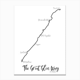 The Great Glen Way Route Print | Scotland Print | Long Distance Hiking Route Print Canvas Print